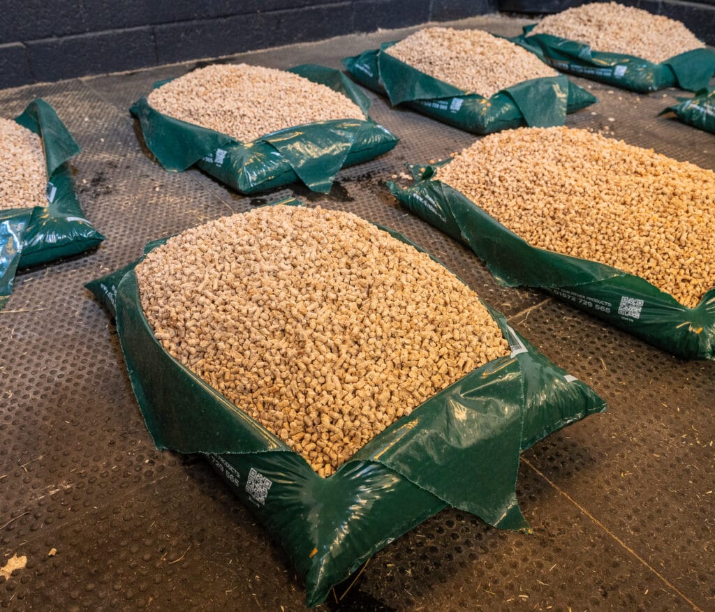 Silva Bed bales laid out ready to spread